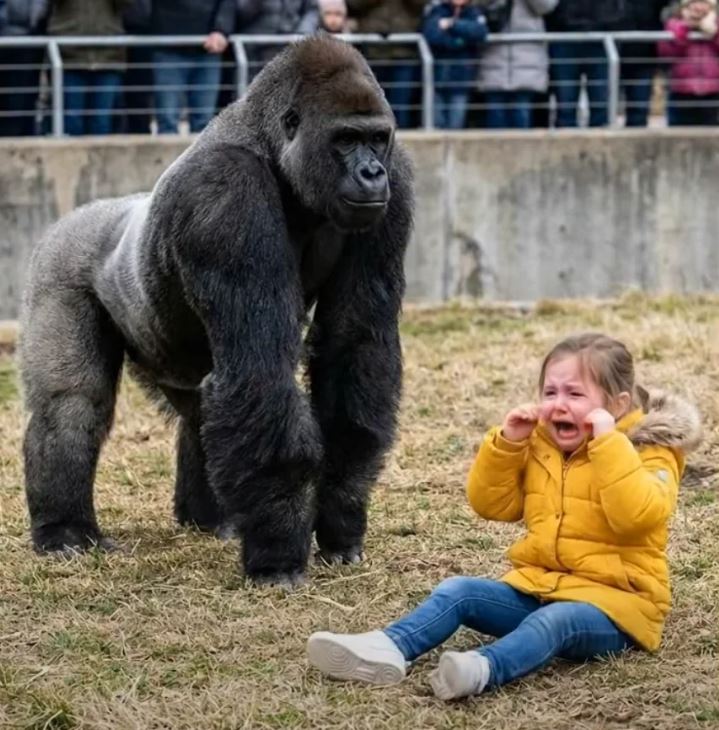 Home » Uncategorized My 7-year-old fell into the gorilla pit. “Shoot him! He’s going to ki;ll her!” the crowd screamed. The zookeepers froze. As the massive beast raised his fist over my trembling child, she whispered, “Daddy…” I covered my eyes in terror. Then, the gorilla’s next move uncovered a miracle that stunned the world..